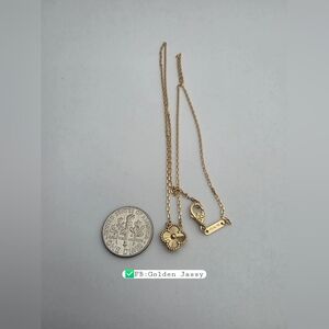 18K Real Gold Clover Necklace 10mm